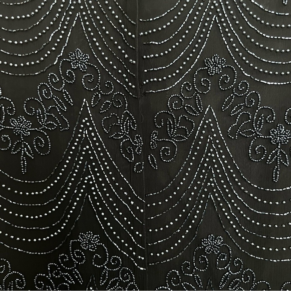 VTG Papell Boutique Evening Beaded Top SZ L Blk/Grey Wedding Party Glam Retro - Picture 5 of 10